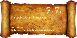 Fridrich Toszka névjegykártya